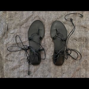 Madewell black wrap sandal